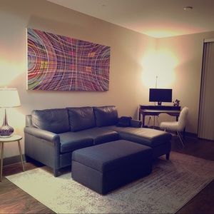 New Bassett leather sofa chaise